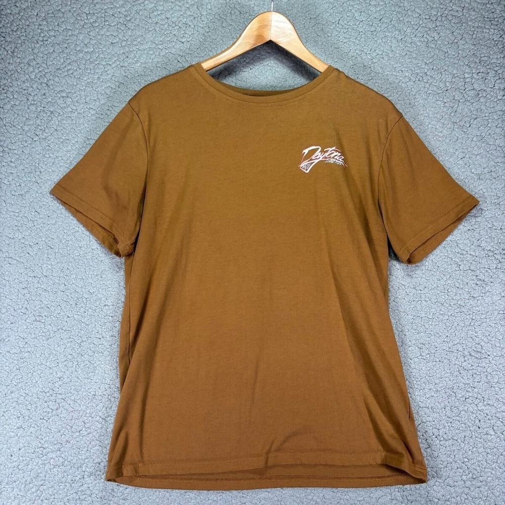 Daytona Beach Bike Week 97‎ Shirt Mens M Brown Racing Superbike Motorcycle s/s